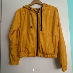 bright yellow windbreaker